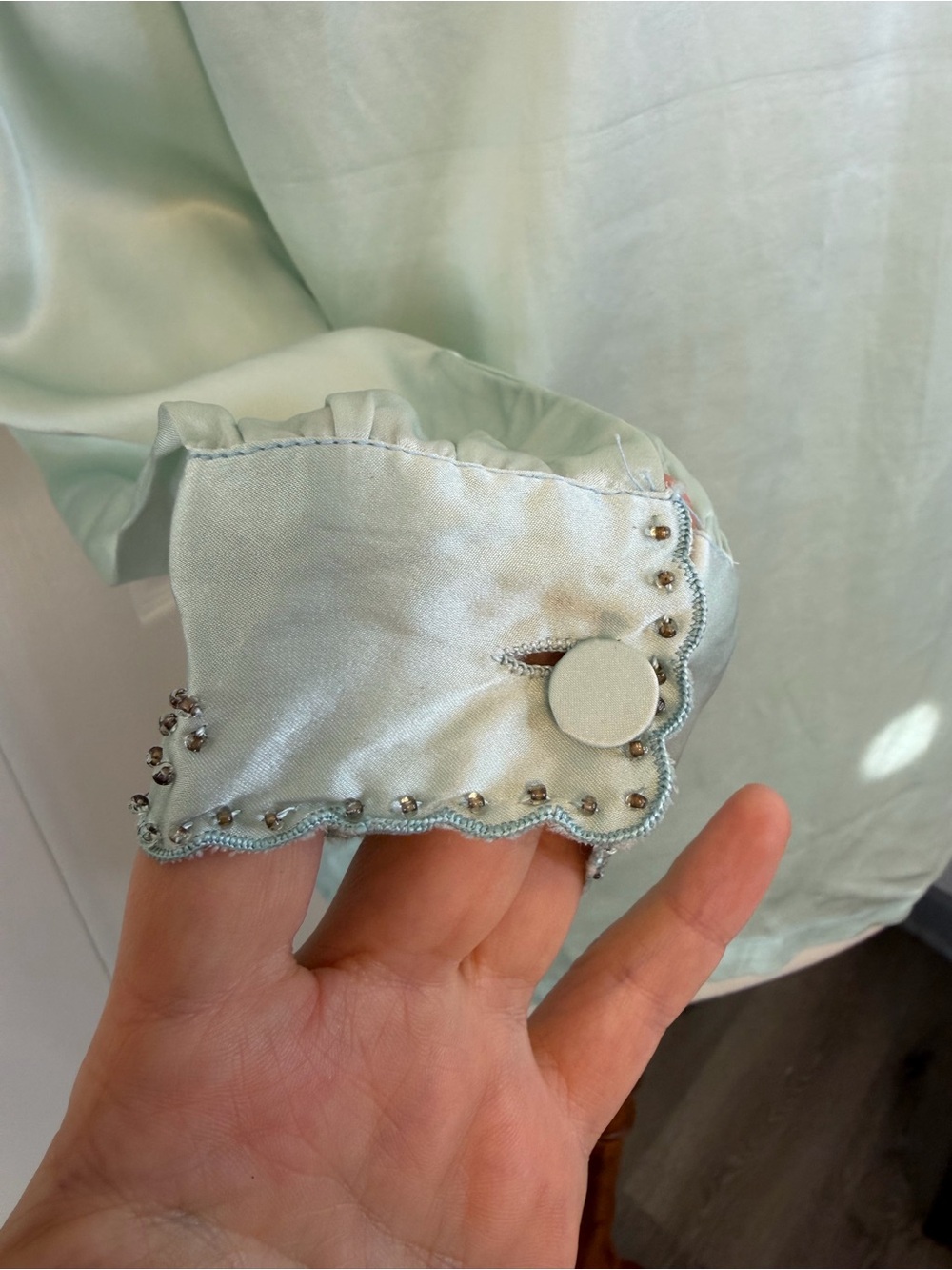 Vintage Romantic Hand Embroidered Silk Blouse - Picture 10 of 14